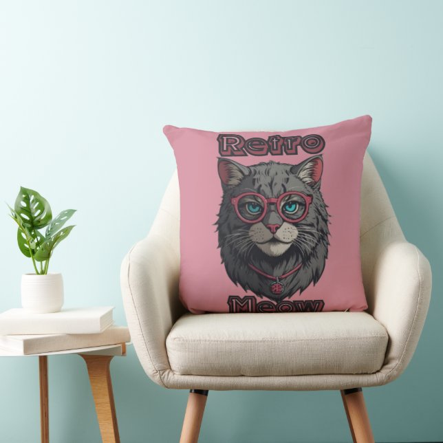 Chic Anime Gray Cat Logo für Fans Kissen (Stuhl )