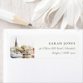 Chic Annapolis Maryland Watercolor-Adresse