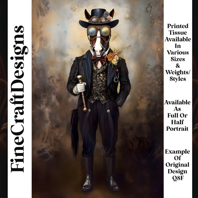 Chic Anthropomorphes Steampunk Horse Q8F Decoupage Seidenpapier (Von Creator hochgeladen)