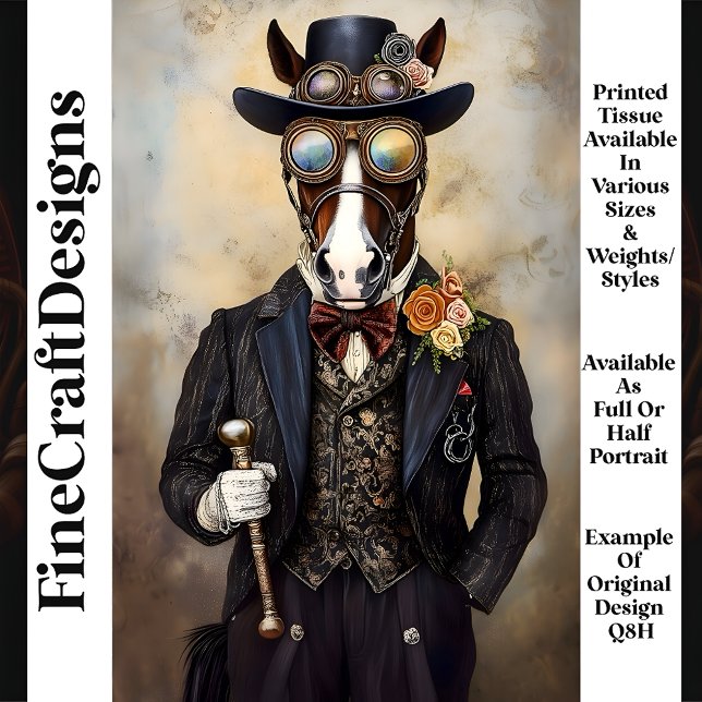 Chic Anthropomorphes Steampunk Horse Q8H Decoupage Seidenpapier (Von Creator hochgeladen)