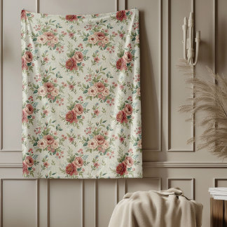 Chic Antique Inspiriert Shabby Chic Graceful Flora Fleecedecke