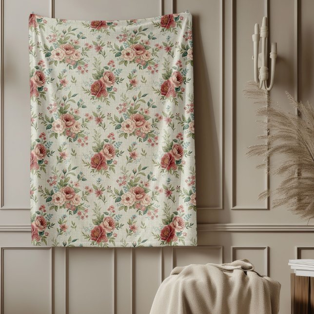 Chic Antique Inspiriert Shabby Chic Graceful Flora Fleecedecke (Chic Antique Inspired Shabby Chic Graceful Florals Fleece Blanket)