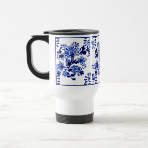 Chic Antique Niederländisches Delfter Blau Blumenm Reisebecher