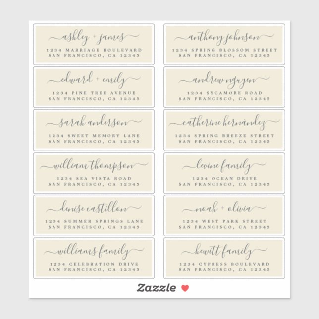 Chic Antique White Wedding Guest Address Labels (Blatt)