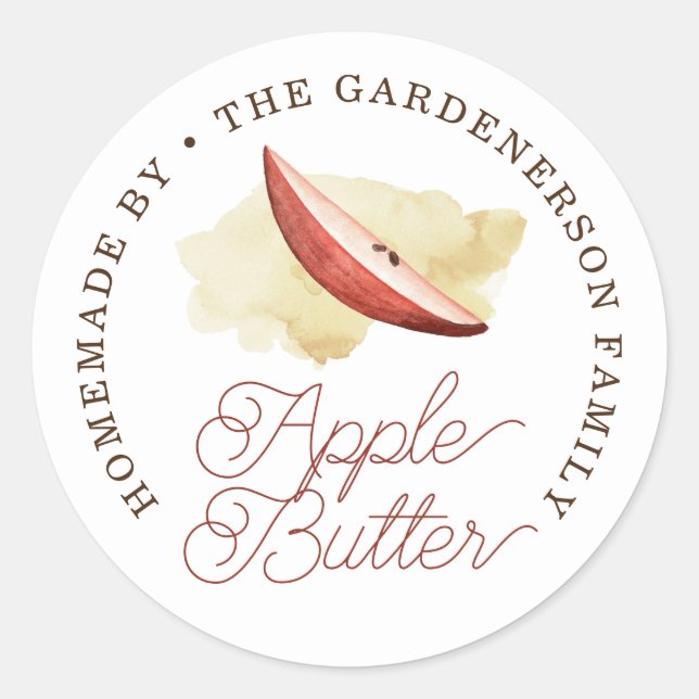 Chic Apple Butter Klassischer Rundaufkleber Runder Aufkleber (Vorderseite)