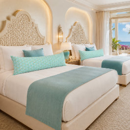 Chic Aqua Blau Gold Geometrisch Seitenschläferkissen
