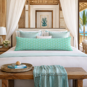 Chic Aqua Blau Gold Geometrisch  Seitenschläferkissen