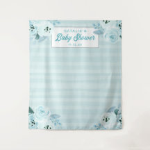 Chic Aqua & Blue Floral Fotografy Background