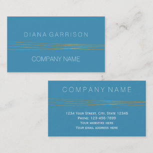 Chic Aqua Blue Gold Delta Abstrakt Visitenkarte