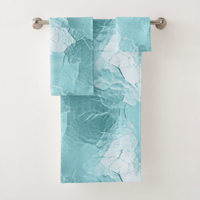 Chic Aqua Mint Blue Glam Badhandtuch Set (Insitu)