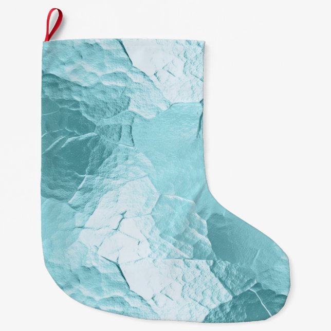 Chic Aqua Mint Blue Glam Großer Weihnachtsstrumpf (Vorderseite)