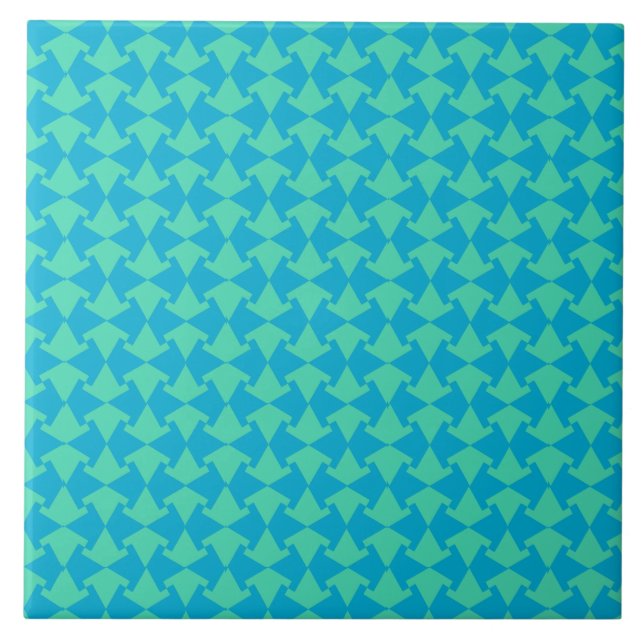 Chic Aqua und Türkis Islamisches geometrisches Mus Fliese (Vorderseite)