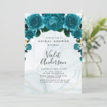 Chic Aquamarin and Gold Peony Brautparty