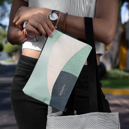 Chic Aquamarin & Beige Klasse individuell anpassba Zubehörtasche