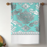 Chic Aquamarin Blue Damask Küchentücher<br><div class="desc">Elegante aquamarine, blaue Damast Küchenhandtücher. Diese eleganten, aquamarinen, blauen Damast-Handtücher sind perfekt für den Alltag und machen sie zu einem großartigen Geschenk!</div>
