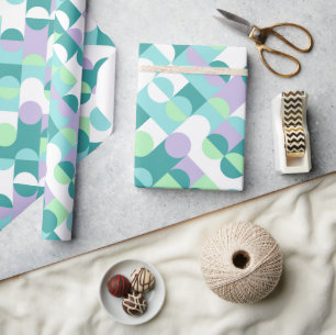 Chic Aquamarin Blue Mint Green Circles Art Pattern Geschenkpapier