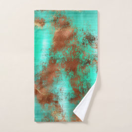 Chic Aquamarin Copper Boho Handtuch