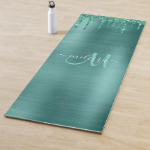 Chic Aquamarin Driving Glitzer Monogram Name