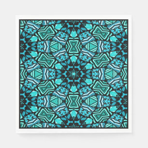 Chic Aquamarin Türkis Retro Oriental Mosaik Muster Serviette
