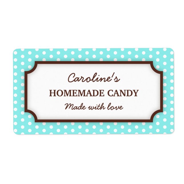 Chic aquamarine Aqua Polka Dots Dotter Konservendo (Vorne)