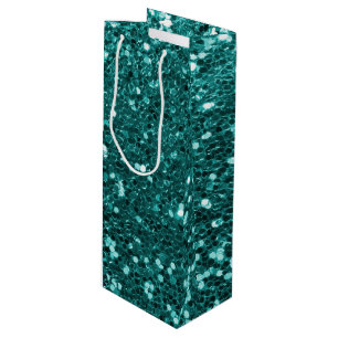 Chic-aquamariner Imitat-Glitzer Geschenktüte Für Weinflaschen