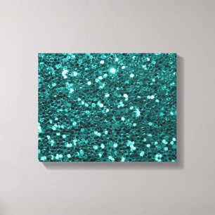 Chic-aquamariner Imitat-Glitzer Leinwanddruck