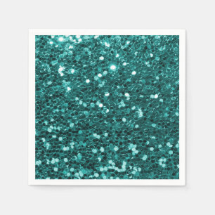 Chic-aquamariner Imitat-Glitzer Serviette