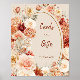 Chic Aquarell Blume fallen Farbe Karten und Gesche Poster