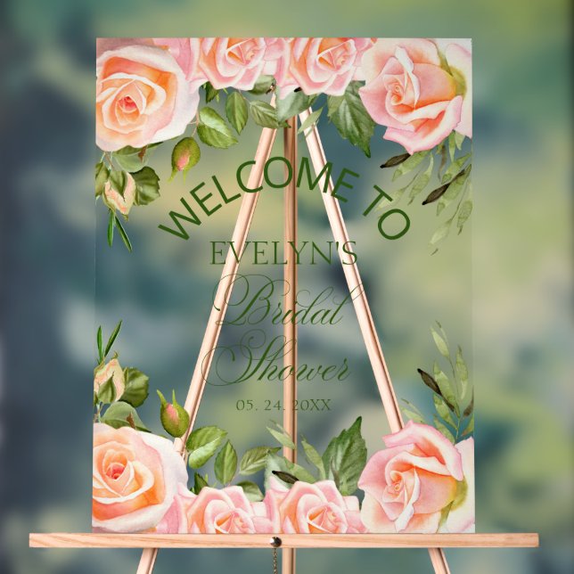 Chic Aquarelle Florale Fête des mariées Accueil (Neutre)