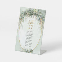 Chic Aquarellgrün und Goldrahmen Hochzeit