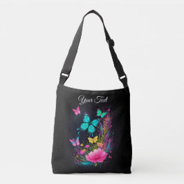 Chic Aquarellmalerei Schmetterlinge rosa Blume Tragetaschen Mit Langen Trägern
