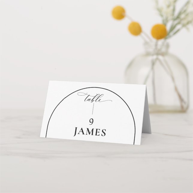 Chic Arch Modernes stilvolles Elegantes Platzkarte (Vorderseite)