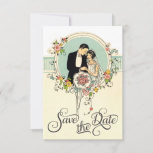 Chic Art Deco 1920er Jahre Braut & Groom Save the Date
