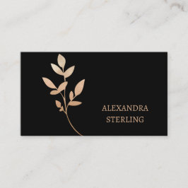 Chic Art Deco Gold Blume Personalisiert Visitenkarte