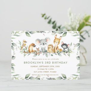 Chic Australian Animals Greenerity Birthday Boy Gi Einladung