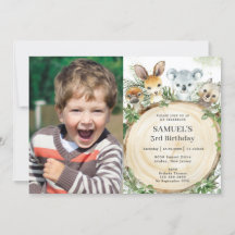 Chic Australian Animals Rustic Wood Birthday Foto