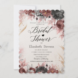 Chic Autumn Watercolor Blume Brautparty Einladung