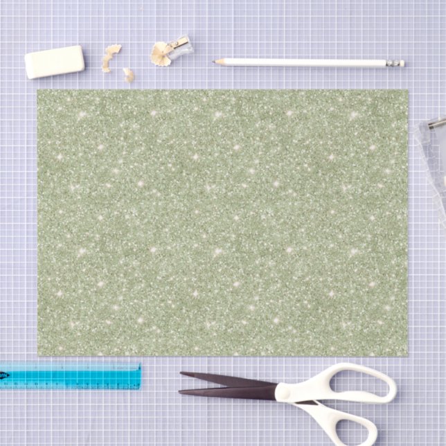 Chic Avocado Green Glitter Birthday Seidenpapier (Handwerk)