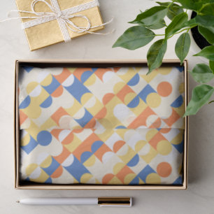 Chic Azure Blue Sunny Yellow Circles Art Pattern Seidenpapier