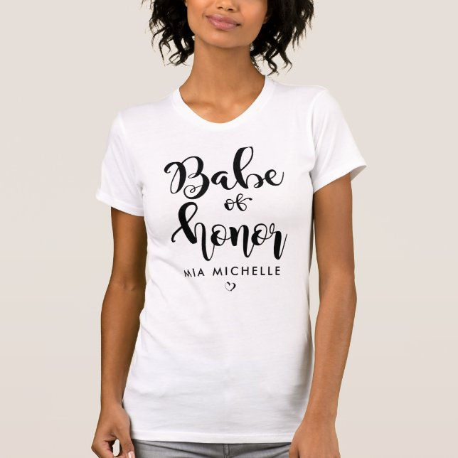 Chic Babe of Honor T-shirt noir et blanc (Devant)