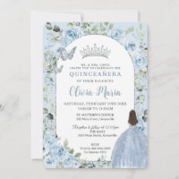 Chic Baby Blue Floral Princess Arch Quinceañera