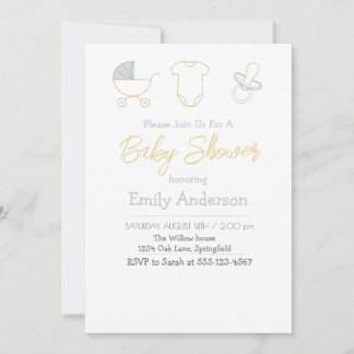 Chic Baby Shower invitation Einladung