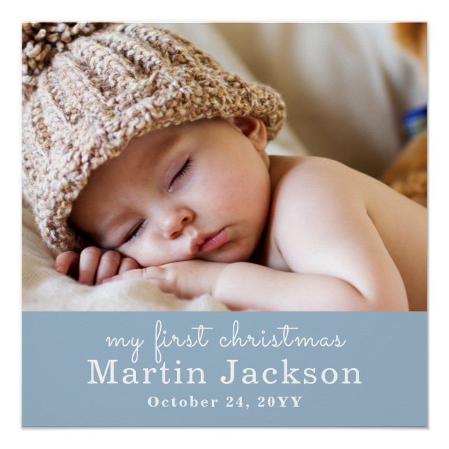 Chic Baby's First Christmas Newborn-Foto Poster (Vorderseite)