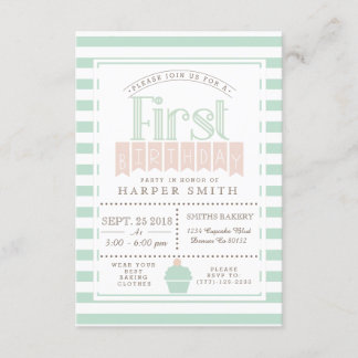 Chic Bakery Erster Geburtstag Party Einladung