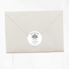 Chic Barn Save the Date Runder Aufkleber