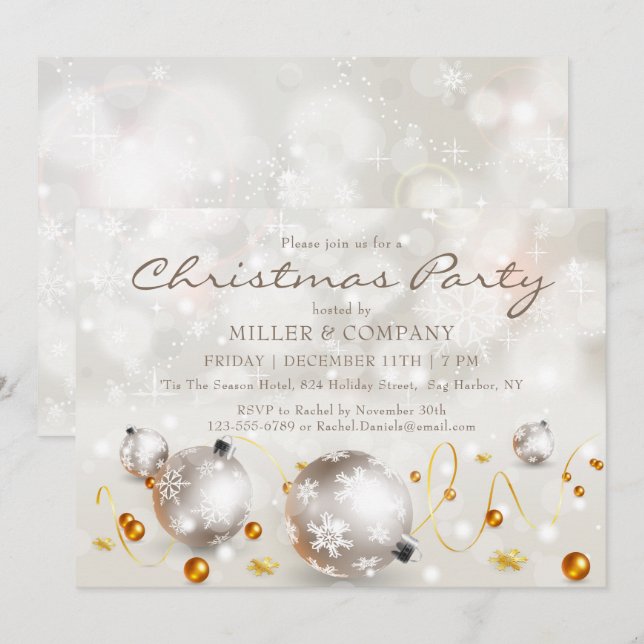 Chic Bauble Decorations Weihnachtsgeschenk für Unt Einladung (Vorne/Hinten)