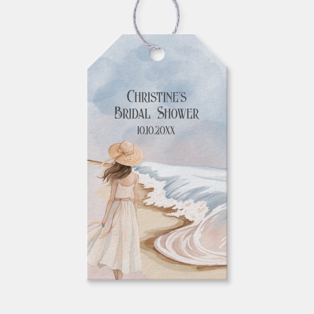 Chic Beach and Waves Brautparty Geschenkanhänger (Vorderseite)