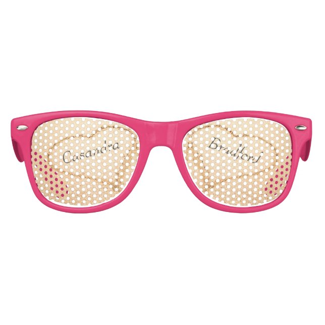 Chic Beach Wedding 2 Herz Sand Gastgeschenke Hochz Partybrille (Vorderseite)