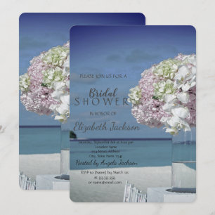 Chic Beach Wedding Floral Brautparty Einladung