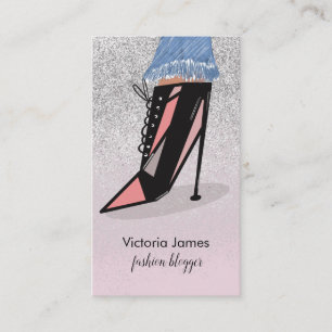 Chic Beauty Fashionista Blogger Glitzer Absätze  Visitenkarte
